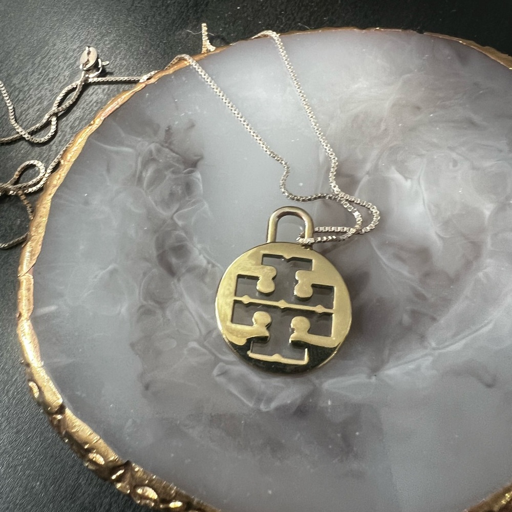 Tori Burch Gold and Silver Pendant Necklace